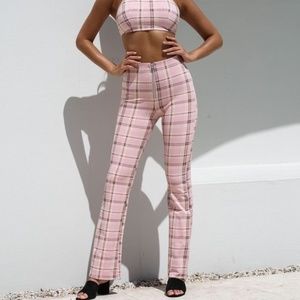 I AM GIA Pink Plaid Set